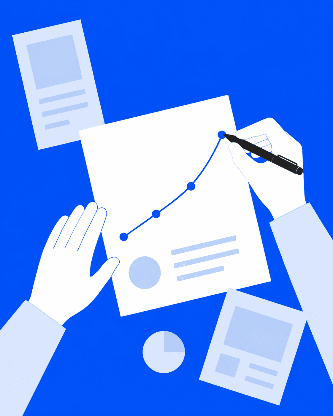 Market analysis workspace with a chart and research notes